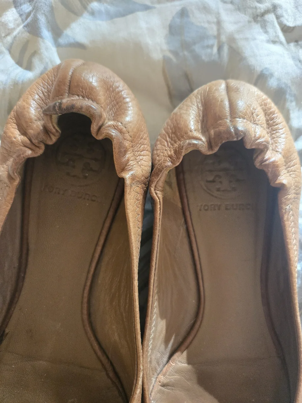 Tory Burch Womens Tan Leather Reva Ballet Flats 7